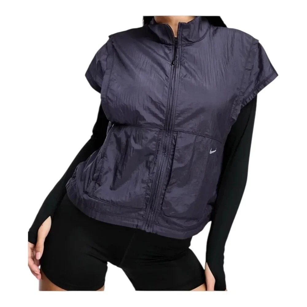 Nike Training City Ready Repel Navy Short Sleeve Jacket Vest Women's Large NEW - Picture 3 of 13